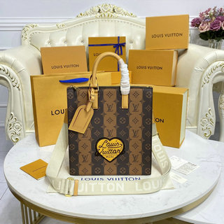ルイヴィトン LOUISVUITTON 057-M45969　2021年最新入荷 サックプラ メッセンジャーバッグ トートバッグ ハンドバッグ 2way ショルダーバッグ モノグラム ストライプ