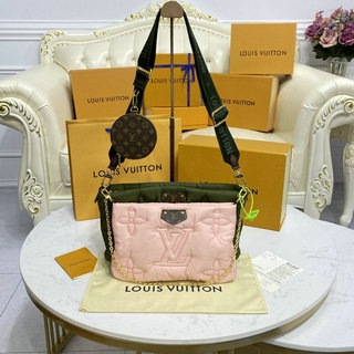 ルイヴィトン LOUISVUITTON 057-M58977F　2021年最新入荷 マキシ ミュルティ ポシェット アクセソワール ショルダーバッグ ポーチ チェーンウォレット リサイクルナイロン