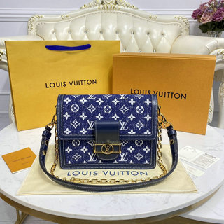 ルイヴィトン LOUISVUITTON 057-M59631　2021年最新入荷 ドーフィーヌ MM クロスボディ 斜め掛け ショルダーバッグ レディースかばん デニム テキスタイル