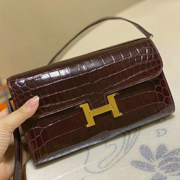 エルメス HERMES 063-H709EPJJH　2021年最新入荷 コンスタンス ポケット 斜め掛け ショルダーバッグ ロングウォレット クロスボディバッグ レディースかばん クロコ革