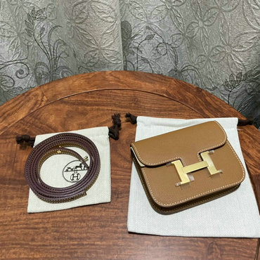 エルメス HERMES 063-H1081SJJZ　2021年最新入荷 コンスタンス スリム ミニ ポケット ウェストバッグ 斜め掛け ショルダーバッグ クロスボディバッグ レディースかばん