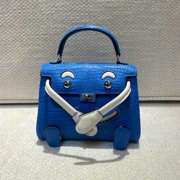 エルメス HERMES 063-HKDO22EMPLB　2021年最新入荷 ケリードール トップハンドルバッグ トートバッグ ハンドバッグ 手持ちかばん クロコ革