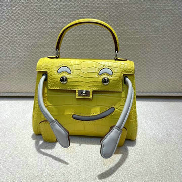 エルメス HERMES 063-HKDO22EMPYB　2021年最新入荷 ケリードール トップハンドルバッグ トートバッグ ハンドバッグ 手持ちかばん クロコ革