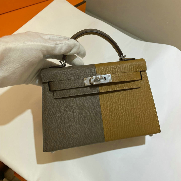 エルメス HERMES 063-HKL19SBPYTH　2021年最新入荷 ミニ ケリー トップハンドルバッグ トートバッグ ハンドバッグ 2way 斜め掛け ショルダーバッグ