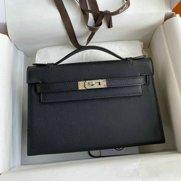 エルメス HERMES 063-HKL22SBQYBK　2021年最新入荷 ケリー 22 トップハンドルバッグ トートバッグ ハンドバッグ 2way 手持ちかばん クラッチバッグ ヴォーエプソン