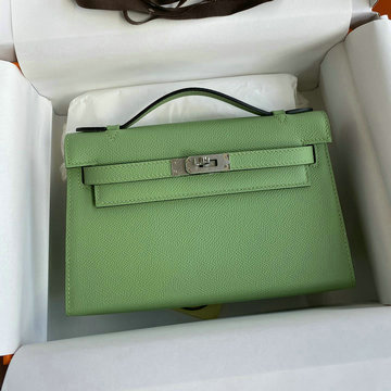 エルメス HERMES 063-HKL22SBQYNG　2021年最新入荷 ケリー 22 トップハンドルバッグ トートバッグ ハンドバッグ 2way 手持ちかばん クラッチバッグ ヴォーエプソン