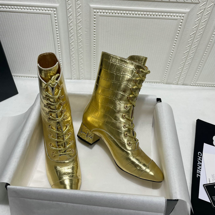 商品名称：シャネル CHANEL 26-CHJ21064E　2021年秋冬最新入荷 ショートブーツ マーティンブーツ レースアップシューズ ローヒールシューズ レディースシューズ