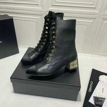 シャネル CHANEL 26-CHJ21064P　2021年秋冬最新入荷 ショートブーツ マーティンブーツ レースアップシューズ ローヒールシューズ レディースシューズ