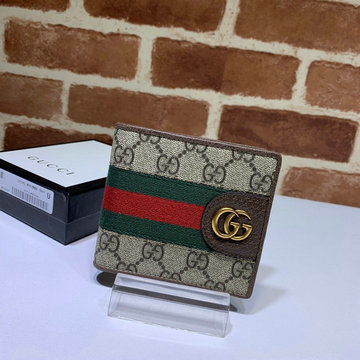 グッチ GUCCI 057-GG557702BKF　2022年最新入荷 二つ折り短財布 ショートウォレット カード入れ 札入れ キャンパス カーフレザー