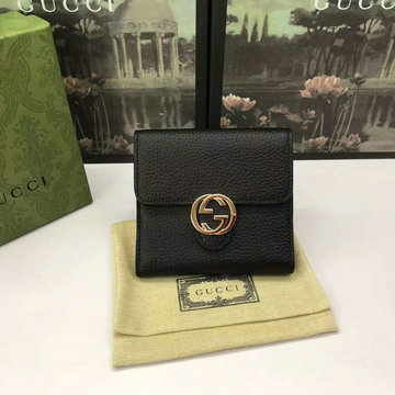 グッチ GUCCI 057-GG615525PBK　2022年最新入荷 三つ折り短財布 ショートウォレット カード入れ 札入れ 小銭入れ カーフレザー