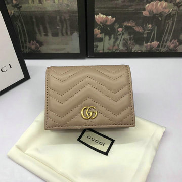 グッチ GUCCI 057-GG466492LF　2022年最新入荷 GGマーモント カードケース 二つ折り短財布 ショートウォレット コインポケット付き 札入れ付き レザー