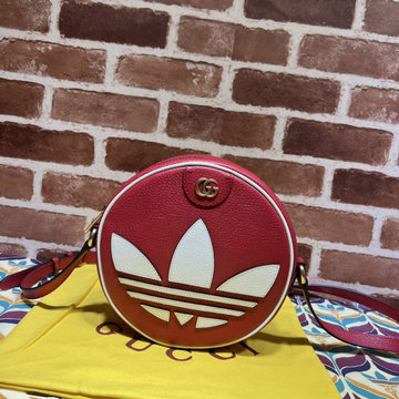 商品名称：グッチ GUCCI 057-GG702626RD　2022年最新入荷 adidas x Gucci ラウンドバッグ 斜め掛け ショルダーバッグ クロスボディバッグ レザー