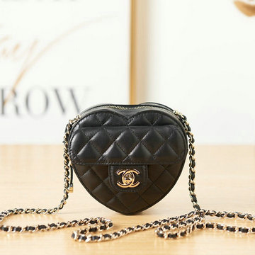 シャネル CHANEL CC-CH2784BK　2022年最新入荷 ハート チェーンポーチ 斜め掛け ショルダーバッグ クロスボディバッグ レディースかばん ラムスキン