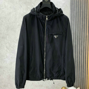 商品名称：プラダ PRADA MS-JKPD22017K　2022年秋夏最新入荷 フーディージャケット ロングスリーブ アウターコート ファスナー開閉式 トップスコート 長袖