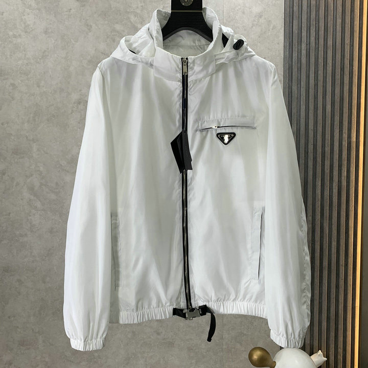 プラダ PRADA MS-JKPD22017H　2022年秋夏最新入荷 フーディージャケット ロングスリーブ アウターコート ファスナー開閉式 トップスコート 長袖
