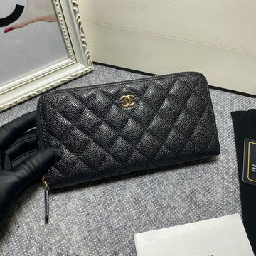 シャネル CHANEL CC-CH50071QJBK　2022年最新入荷 ジッピーウォレット ファスナー長財布 ロングウォレット カード入れ 札入れ キャビアスキン