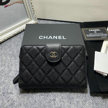 シャネル CHANEL CC-CH50073QJBK　2022年最新入荷 二つ折り長財布 ミディアムウォレット カード入れ 札入れ 小銭入れ キャビアスキン