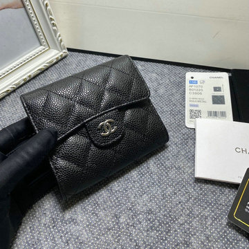 シャネル CHANEL CC-CH50086QYBK　2022年最新入荷 三つ折り短財布 ショートウォレット カード入れ 札入れ 小銭入れ キャビアスキン