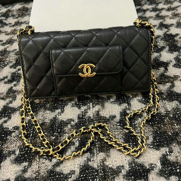 シャネル CHANEL CC-CH68088BK　2022年最新入荷 チェーンウォレット 斜め掛け ショルダーバッグ クラッチバッグ クロスボディバッグ レディースかばん キャビアスキン