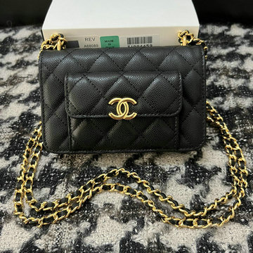 シャネル CHANEL CC-CH68089BK　2022年最新入荷 チェーンウォレット 斜め掛け ショルダーバッグ クラッチバッグ クロスボディバッグ レディースかばん キャビアスキン