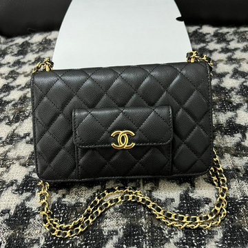 シャネル CHANEL CC-CH68090BK　2022年最新入荷 チェーンウォレット 斜め掛け ショルダーバッグ クラッチバッグ クロスボディバッグ レディースかばん キャビアスキン