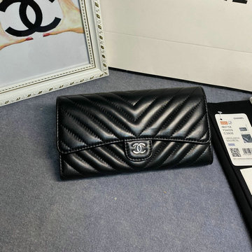 シャネル CHANEL CC-CH80758VKBK　2022年最新入荷 二つ折り長財布 ロングウォレット カードケース 小銭入れ ラムスキン