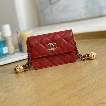 シャネル CHANEL CC-CH81205RD　2022年最新入荷 クラシック チェーンウォレット 斜め掛け ショルダーバッグ クロスボディバッグ レディースかばん キャビアスキン