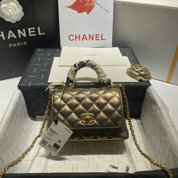 シャネル CHANEL CC-CH92994GQJJS　2022年最新入荷 トップハンドル ミニ フラップ バッグ トートバッグ ハンドバッグ 2way ショルダーバッグ クロスボディ キャビアスキン