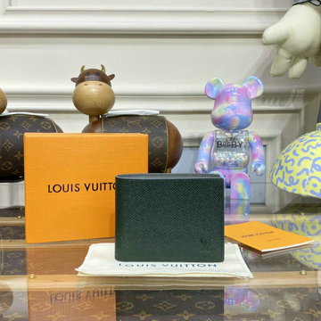 ルイヴィトン LOUISVUITTON 057-M81628G　2022年最新入荷 ポルトフォイユ スレンダー 二つ折り短財布 ショートウォレット 札入れ カードポケット タイガ レザー