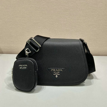 プラダ PRADA GH-PD1BD293BK　2022年最新入荷 フラップ 斜め掛け ショルダーバッグ クロスボディバッグ カーフレザー レディースかばん
