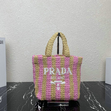 プラダ PRADA GH-PD1BG422TFH　2022年最新入荷 ラフィア トートバッグ ハンドバッグ トップハンドルバッグ レディースかばん