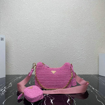 商品名称：プラダ PRADA GH-PD1BH204CFH　2022年最新入荷 Re-Edition 2005 ラフィア バッグ 斜め掛け ショルダーバッグ クロスボディバッグ
