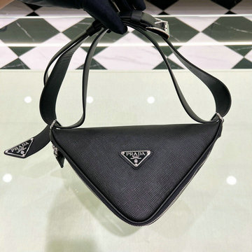 プラダ PRADA GH-PD2VL039BK　2022年最新入荷 サフィアーノレザー ベルトバッグ 斜め掛け ショルダーバッグ クロスボディバッグ メンズかばん