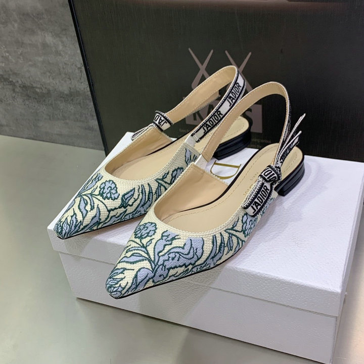 クリスチャンディオール CHRISTIAN DIOR 26-CDJ22022P　2022年最新入荷 J'ADIOR スリングバック パンプス フラットシューズ とんがりトウ レディースシューズ