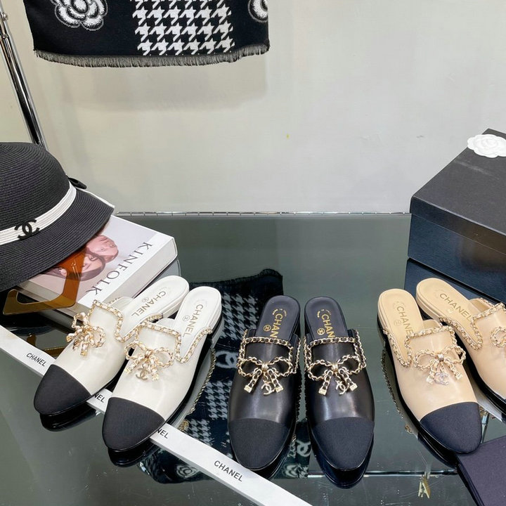 シャネル CHANEL 26-CHJ22076T　2022年秋冬最新入荷 ウィメンズ スリッパ スリッポンシューズ フラットミュール パンプス 靴