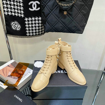 商品名称：シャネル CHANEL 26-CHJ22078D　2022年秋冬最新入荷 ウィメンズ ショートブーツ ローヒールシューズ マーティンブーツ レースアップシューズ レディースシューズ