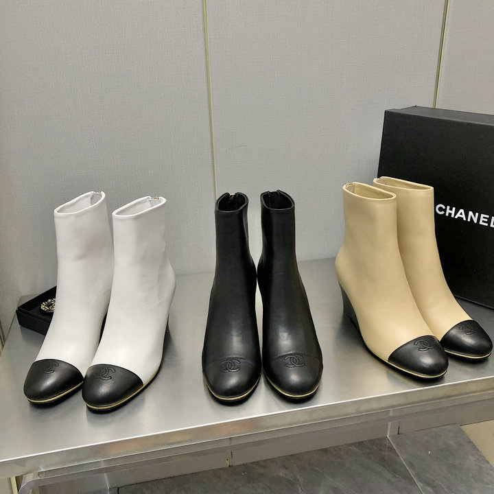 シャネル CHANEL 26-CHJ22088　2022年秋冬最新入荷 ウィメンズ ショートブーツ ローヒールシューズ レディースシューズ カジュアルシューズ 靴 ジップクロージャー