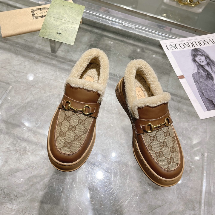 商品名称：グッチ GUCCI 26-GGJ22062X　2022年秋冬最新入荷 ローファーシューズ フラットシューズ スノーブーツ 暖かい レディースシューズ カジュアルシューズ 靴