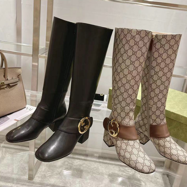 グッチ GUCCI 26-GGJ22058　2022年秋冬最新入荷 ブロンディ ウィメンズ ロングブーツ ローヒールシューズ レディースシューズ カジュアルシューズ 靴