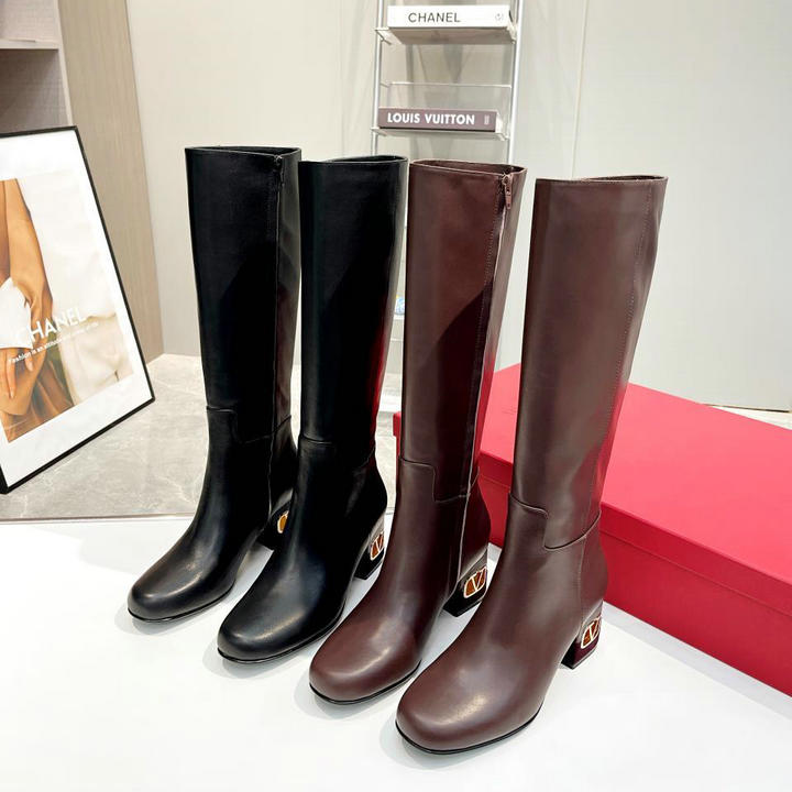 ヴァレンティノ Valentino 26-VTJ22036　2022年秋冬最新入荷 ロングブーツ ミドルヒールシューズ カジュアルシューズ レディースシューズ ジップクロージャー