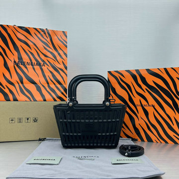 バレンシアガ BALENCIAGA 025-BA92227BK　2022年最新入荷 Mag ストラップ付き バスゲットバッグ トートバッグ ハンドバッグ 2way 斜め掛け ショルダーバッグ