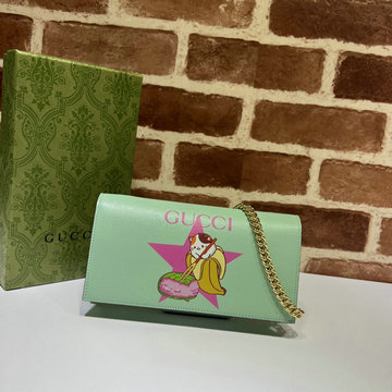 商品名称：グッチ GUCCI 057-GG701061YQG　2022年最新入荷 ライトニングボルト ばなにゃ プリント チェーンウォレット 斜め掛け ショルダーバッグ クロスボディバッグ カード入れ