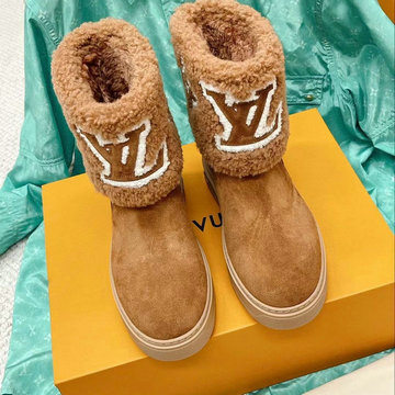 ルイヴィトン LOUISVUITTON 26-LVJ22043　2022年秋冬最新入荷 スノードロップ ライン アンクルブーツ フラットシューズ カジュアルシューズ レディースシューズ 靴