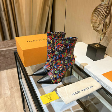 商品名称：ルイヴィトン LOUISVUITTON 26-LVJ22050C　2022年秋冬最新入荷 ミドルブーツ ハイヒールシューズ ピンヒール カジュアルシューズ レディースシューズ 靴