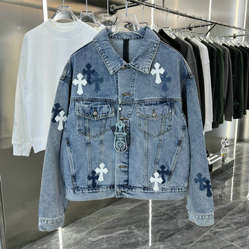 商品名称：クロムハーツ Chrome Hearts MS-WTCM22001　2022年秋冬最新入荷 ボタンクロージャー デニムジャケット 長袖 アウターコート ロングスリーブ トップスコート