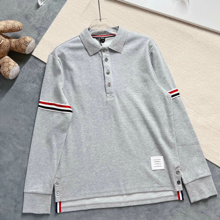 商品名称：トム ブラウン Thom Browne MS-CCTB22003　2022年秋冬最新入荷 ポロシャツ 長袖 ロングスリーブ スウェットシャツ トップス レジャーシャツ