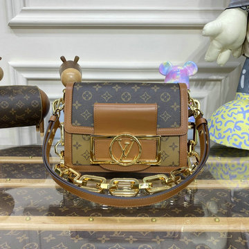 ルイヴィトン LOUISVUITTON 057-M46537　2022年最新入荷 ドーフィーヌ 斜め掛け ショルダーバッグ LV ローズ フルオ カプセル コレクション クロスボディバッグ