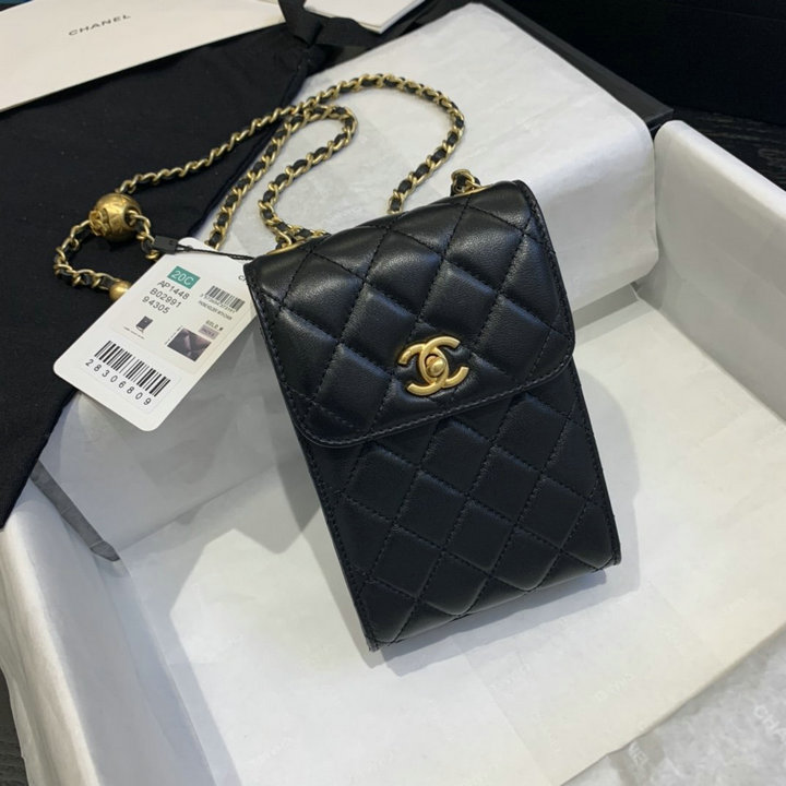 シャネル CHANEL CC-CH1448BK　2022年最新入荷 フォンケース 携帯ケース 斜め掛け ショルダーバッグ フラップバッグ レディースかばん クロスボディバッグ