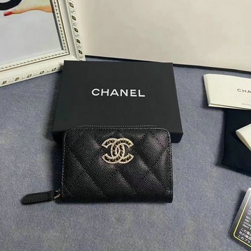 シャネル CHANEL CC-CH2738QJBK　2022年最新入荷 ジッピーウォレット ショートウォレット コインケース ファスナー短財布 カードケース キャビアスキン