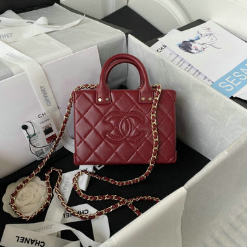 シャネル CHANEL CC-CH3344RD　2022年最新入荷 スモール ヴァニティー ケース トートバッグ 2way 斜め掛け ショルダーバッグ クロスボディバッグ 化粧かばん